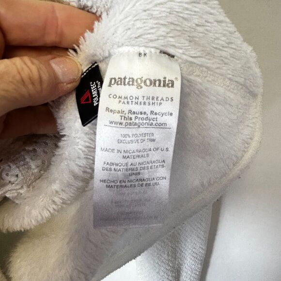 Patagonia Women's Re-Tool Ivory Textured Plush Half Snap Fleece Pullover Size S - Picture 11 of 15